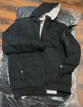 Chaqueta reversible acolchada negra hombre