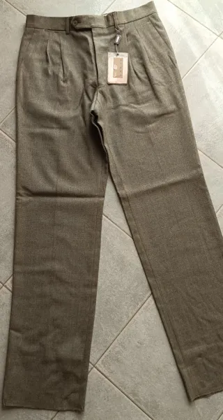 Pantaloni uomo FOR BIELLA Lana Verde Nuovi