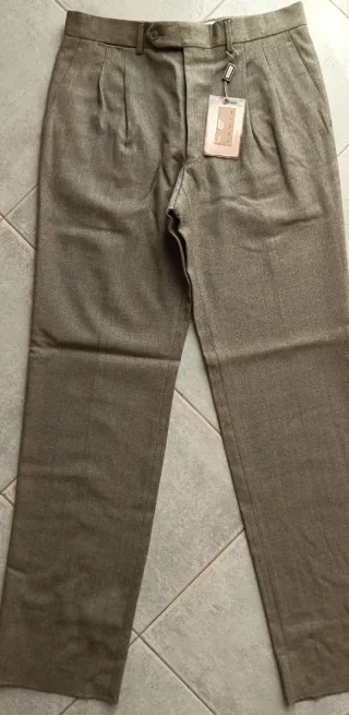 Pantaloni uomo FOR BIELLA Lana Verde Nuovi