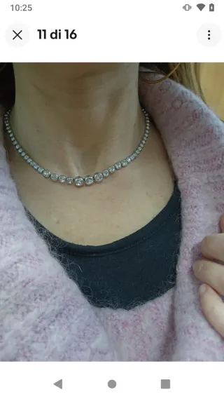 U471 Collana tennis pietre inox elegante cerimonia