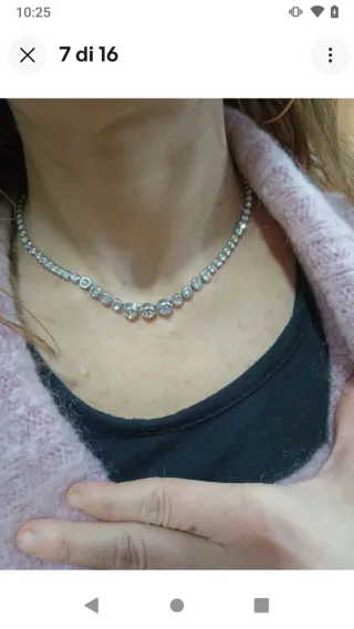 U471 Collana tennis pietre inox elegante cerimonia