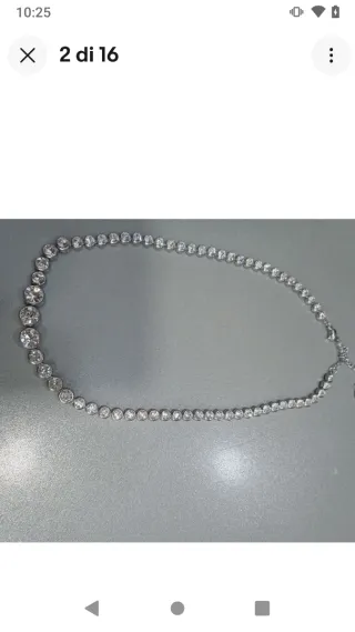 U471 Collana tennis pietre inox elegante cerimonia