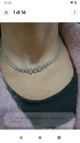 U471 Collana tennis pietre inox elegante cerimonia