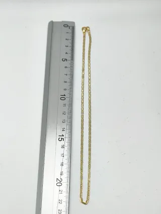 Cadena plana Oro Tricolor 18kt de 50cm largo
