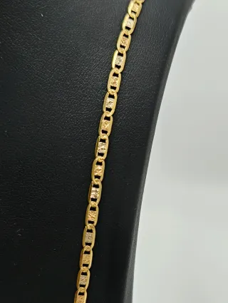 Cadena plana Oro Tricolor 18kt de 50cm largo