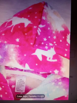 Bata unicornios multicolor 11/12 años a estrenar
