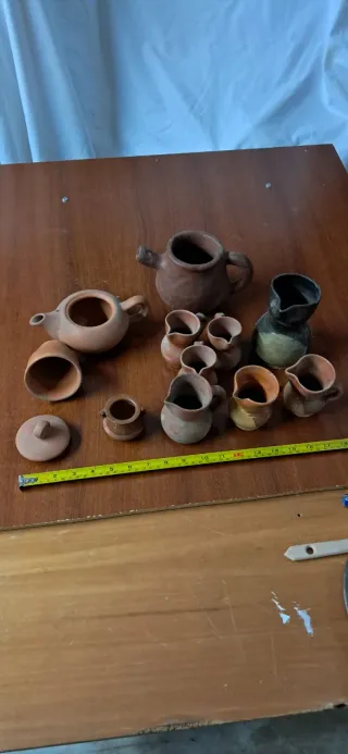 Jarras  tetera hollas de barro