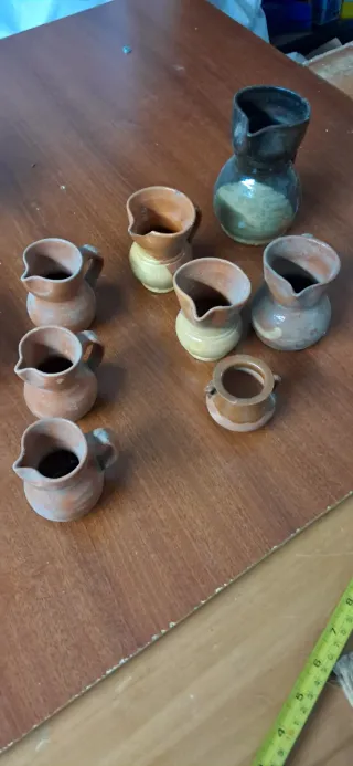 Jarras  tetera hollas de barro