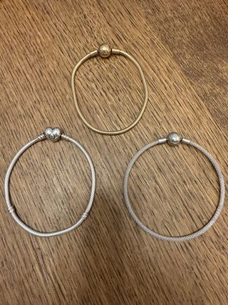 Lote 3 pulseras Pandora 19 cm