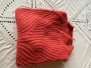 Jersey mujer cuello alto naranja/rojo de Milano