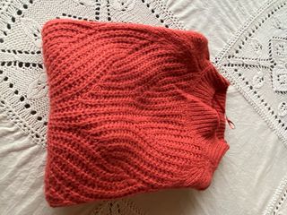 Jersey mujer cuello alto naranja/rojo de Milano