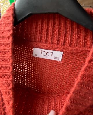 Jersey mujer cuello alto naranja/rojo de Milano