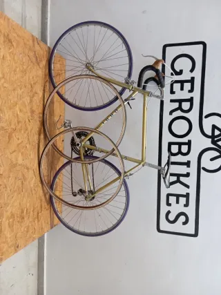 Bicicleta de carretera dorada