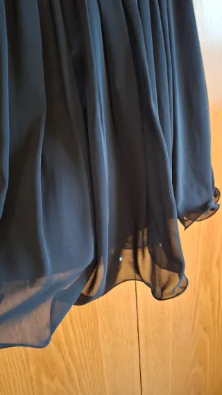 Elegante vestido fiesta beige y negro T.36