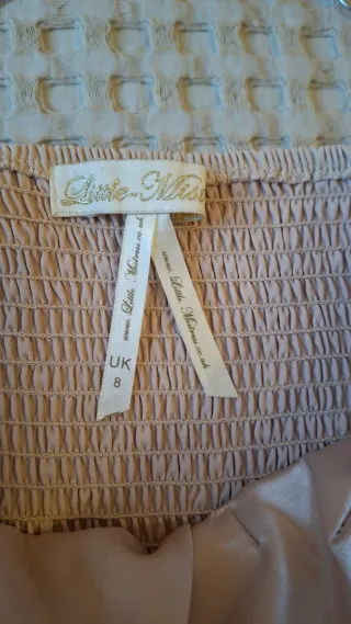 Elegante vestido fiesta beige y negro T.36