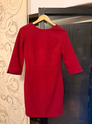 Vestido rojo manga 3/4