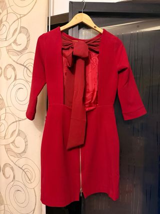 Vestido rojo manga 3/4