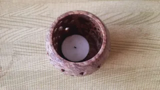 Lote 2 portacandele in pietra intagliata