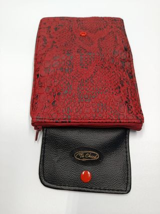 Monedero/Billetera Serpiente polipiel roja