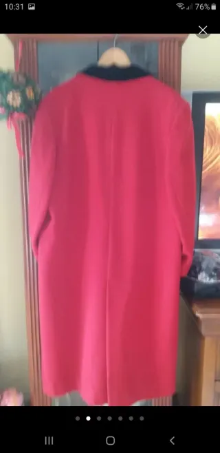 Abrigo Vintage Largo Rojo y Negro