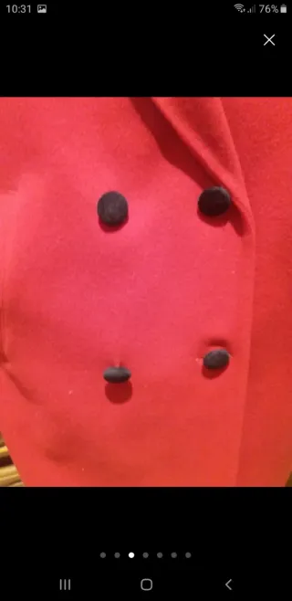 Abrigo Vintage Largo Rojo y Negro