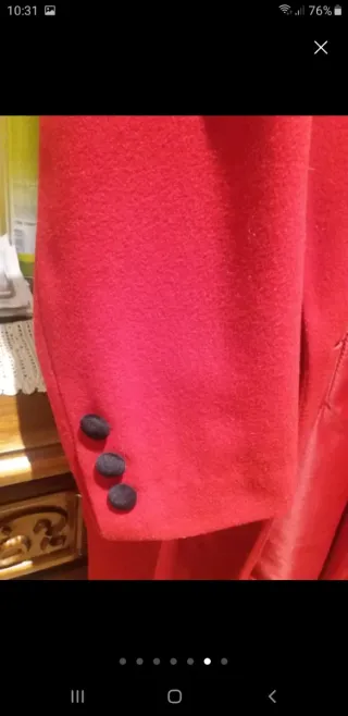 Abrigo Vintage Largo Rojo y Negro