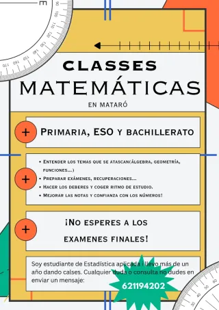 Classes de refuerzo y matemáticas en Mataró