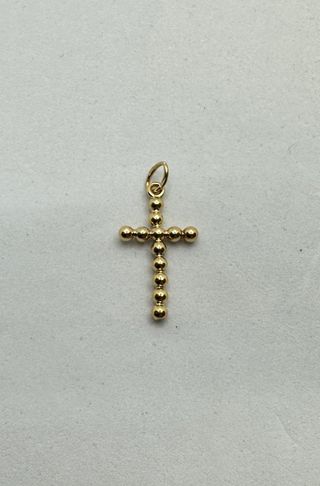 Colgante Cruz Bolas de oro de 18k, 0.56 g.