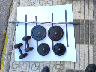 Barra Z ,pesas 5kg,10kg, mancuernas