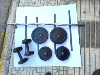 Barra Z ,pesas 5kg,10kg, mancuernas