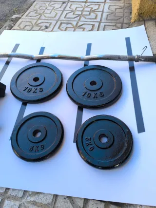 Barra Z ,pesas 5kg,10kg, mancuernas
