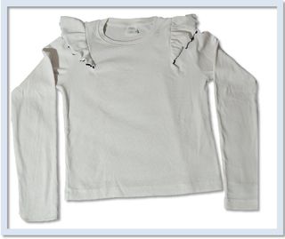 Camiseta Zara niña canalé volantes T.13-14