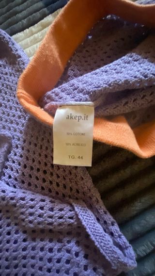 Gonna lunga viola con elastico arancione