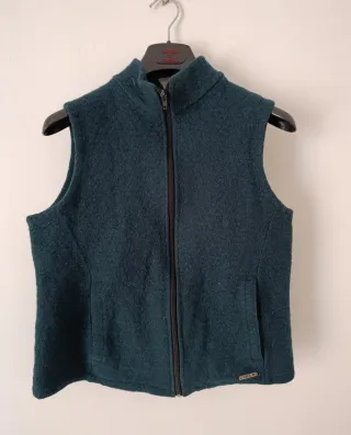 Gilet misto lana verde