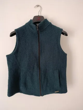 Gilet misto lana verde