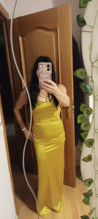 Vestido largo fiesta amarillo