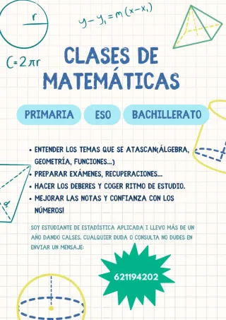 Classes de refuerzo y mates en Mataró