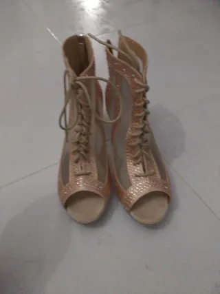 Zapatos de baile beige/dorado talla 41