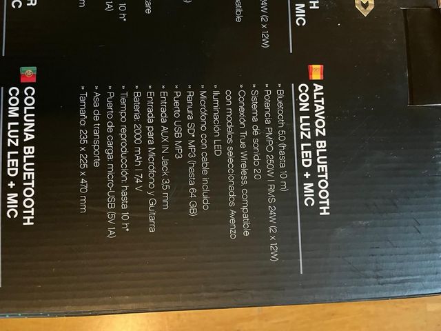 Altoparlante Bluetooth Avenzo con Microfono e Luci