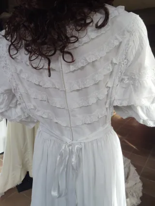 Disfraz Catrina Blanco con Flores y Mariposas