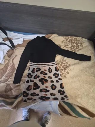 Vestido de punto estampado leopardo