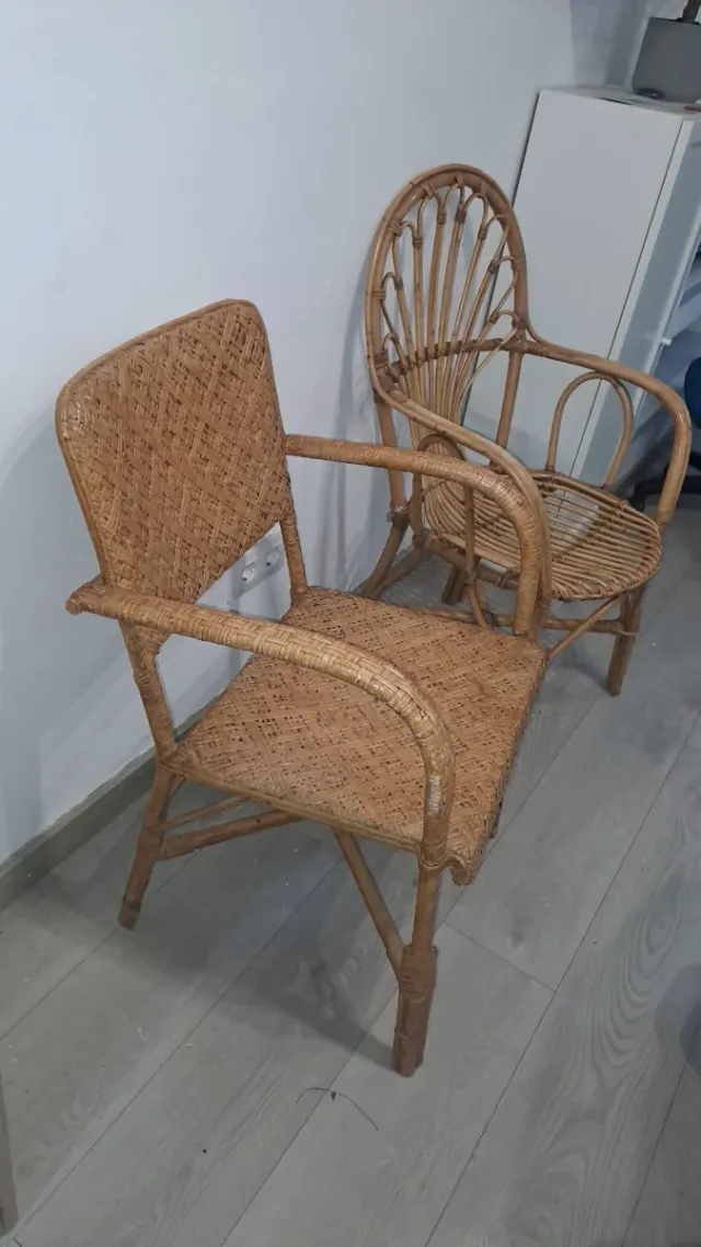Pack 2 Sillas Mimbre y Bambú
