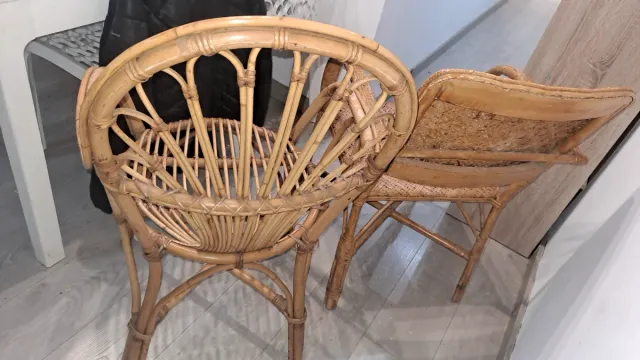 Pack 2 Sillas Mimbre y Bambú