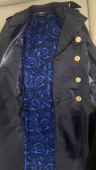 Abrigo Versace Azul y Dorado Mujer