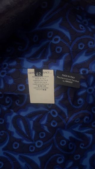 Abrigo Versace Azul y Dorado Mujer