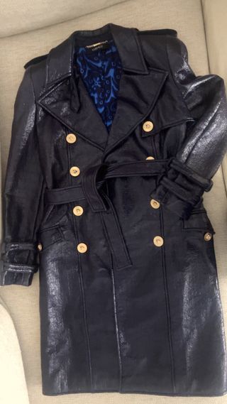 Abrigo Versace Azul y Dorado Mujer