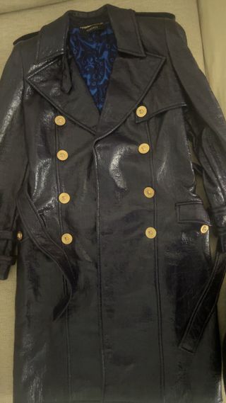 Abrigo Versace Azul y Dorado Mujer