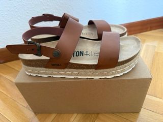 Sandalias Bayton Plataforma Bronceado Nuevas