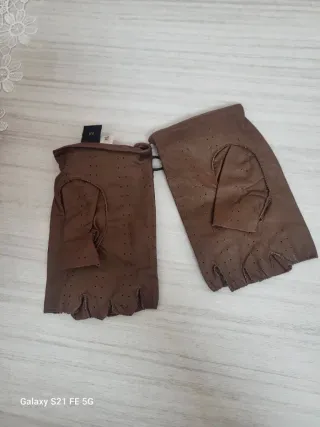 Guanti Moncler Pelle Marrone Taglia M Nuovi