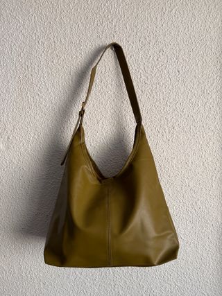 Bolso de hombro piel sintética verde